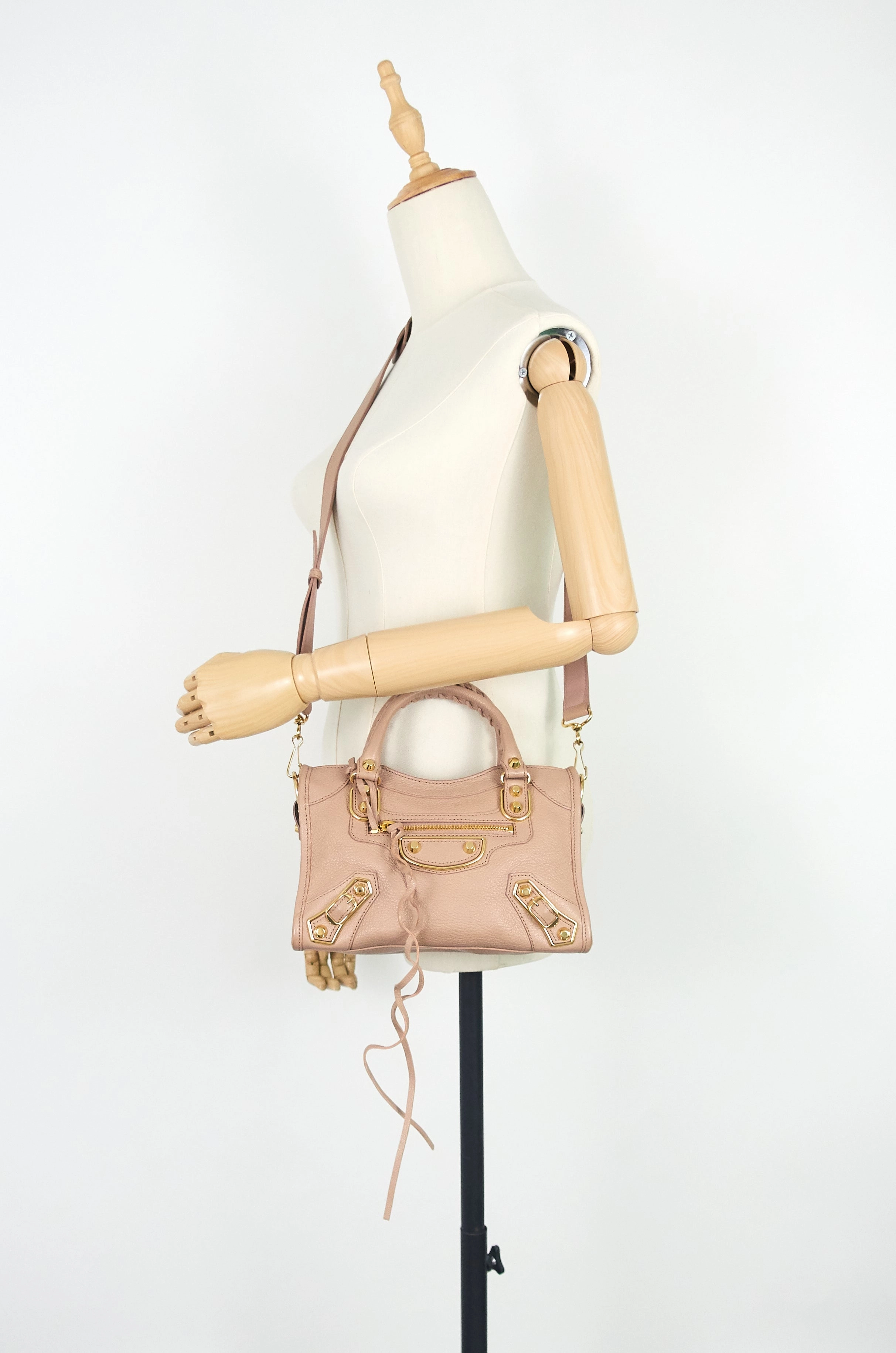 City Mini Metallic Edge Leather Bag