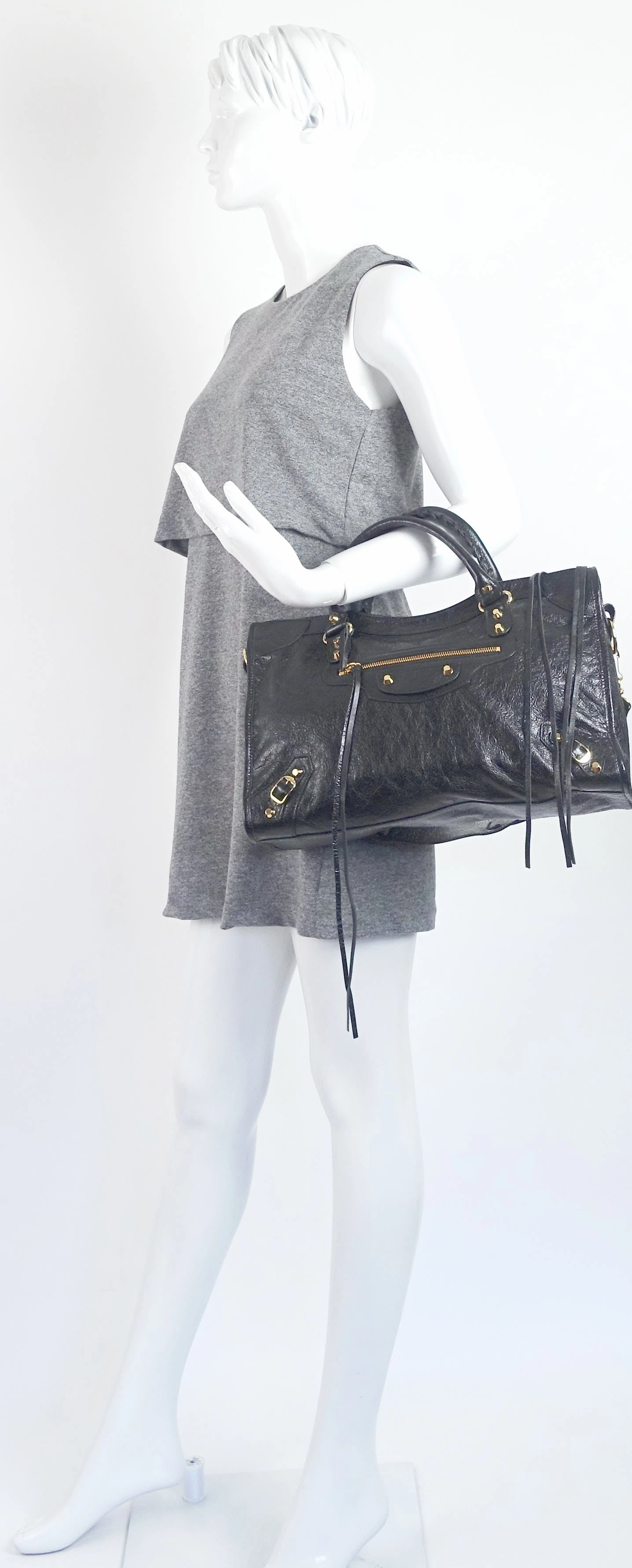 Classic Agneau Leather City Bag