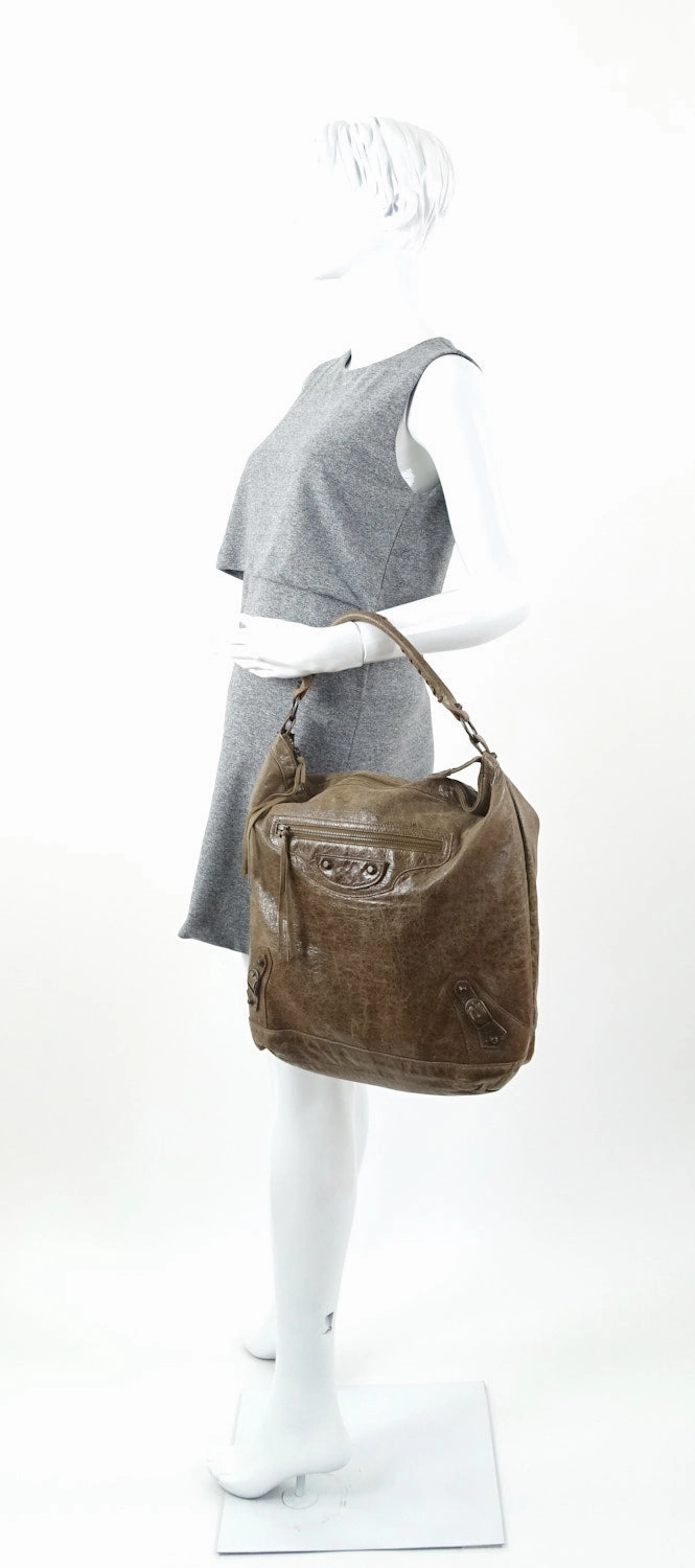 Classic Day Glazed Calfskin Leather Bag