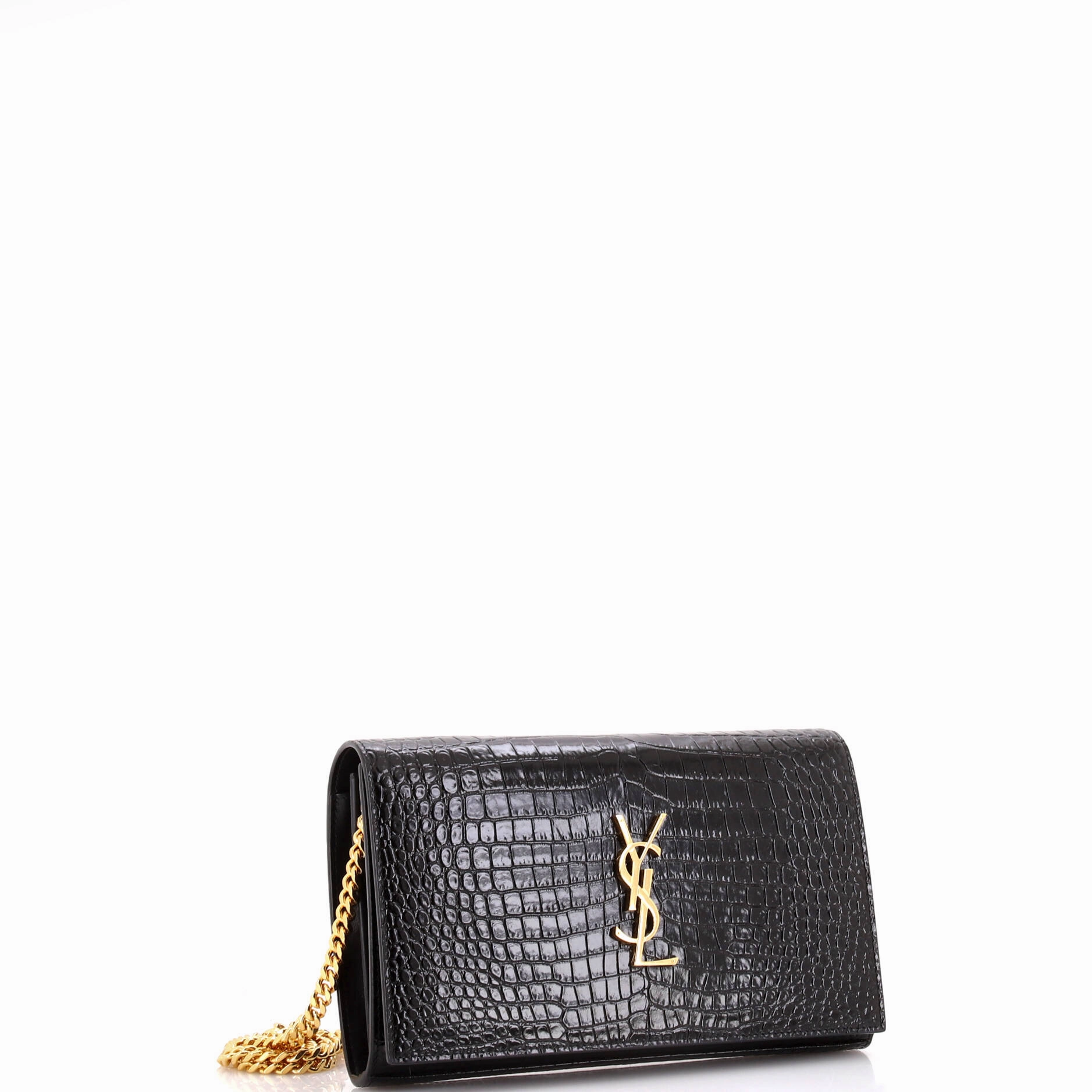 Classic Monogram Crossbody Bag Crocodile Embossed Leather Medium
