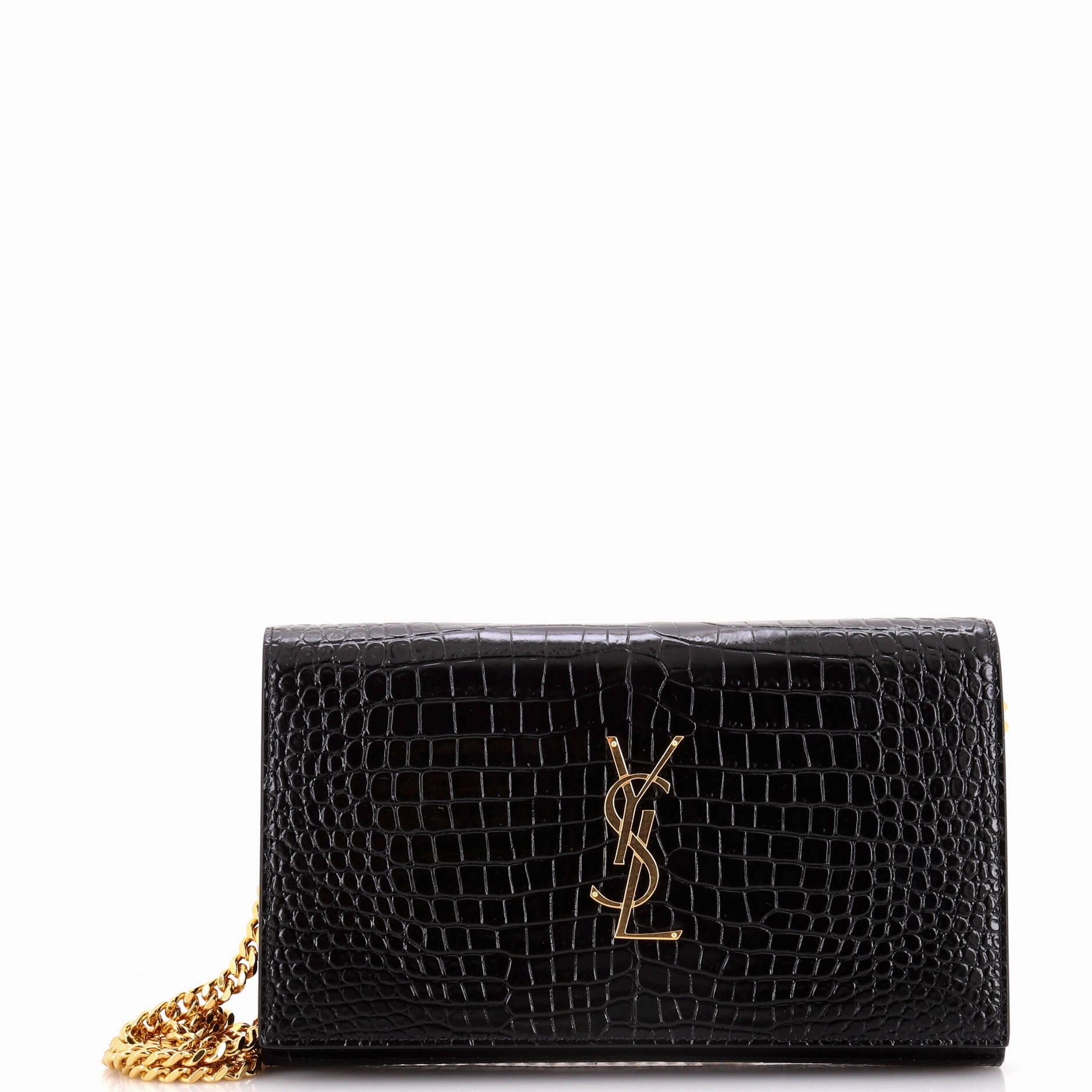 Classic Monogram Crossbody Bag Crocodile Embossed Leather Medium