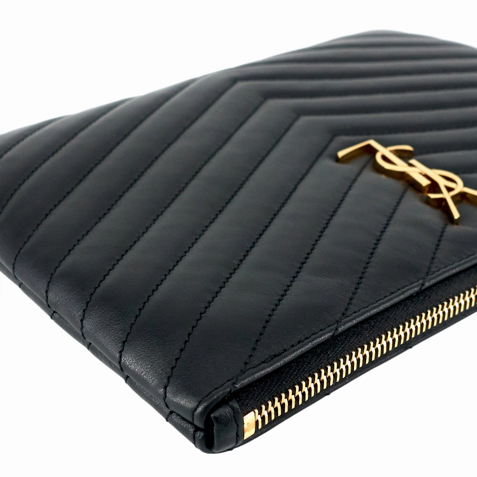 Classic Monogram Large Matellas Chevron Leather Wristlet Bag