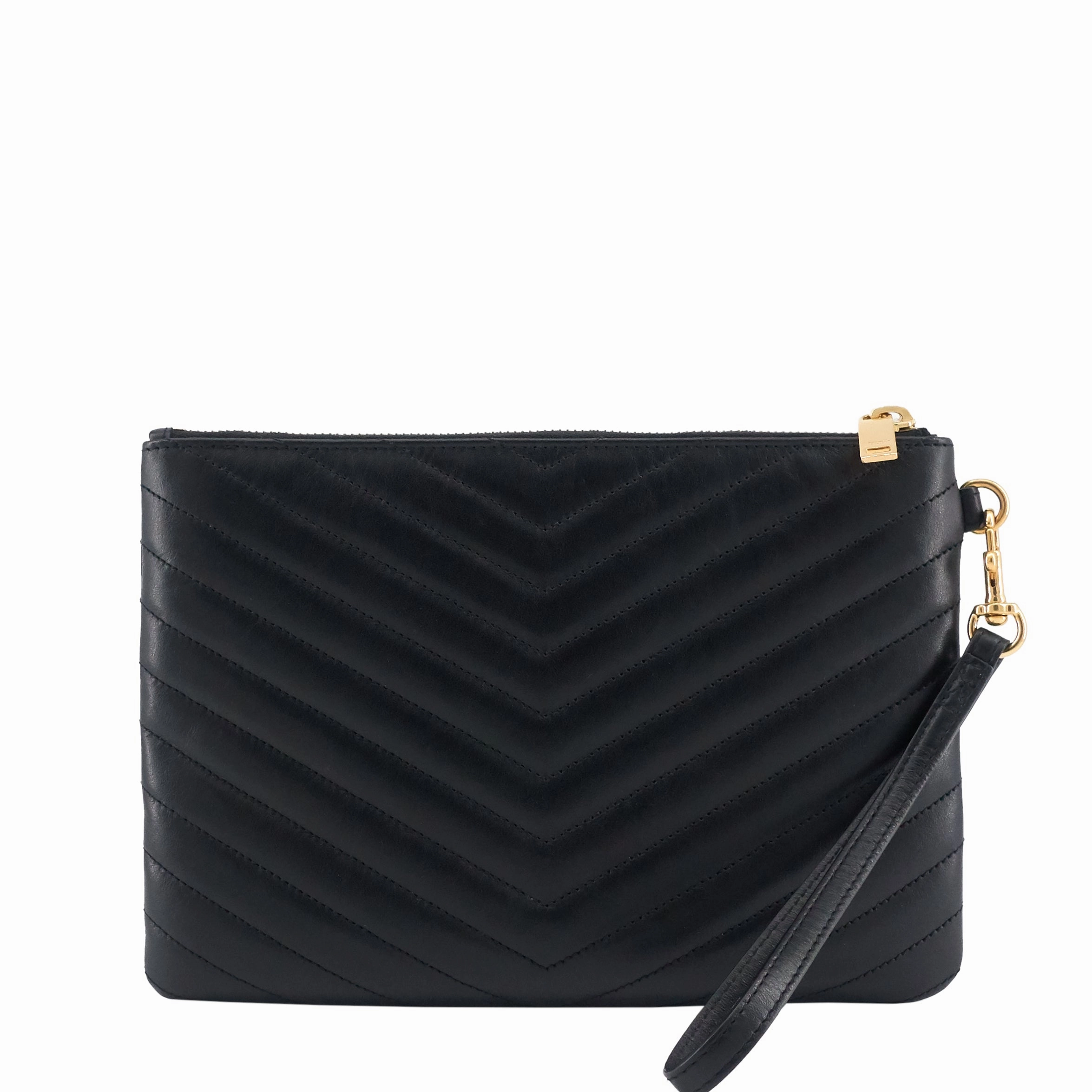 Classic Monogram Large Matellas Chevron Leather Wristlet Bag