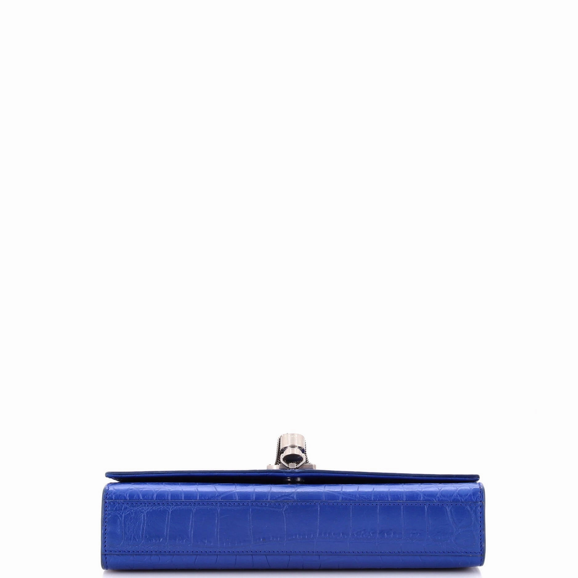 Classic Monogram Tassel Crossbody Bag Crocodile Embossed Leather Medium