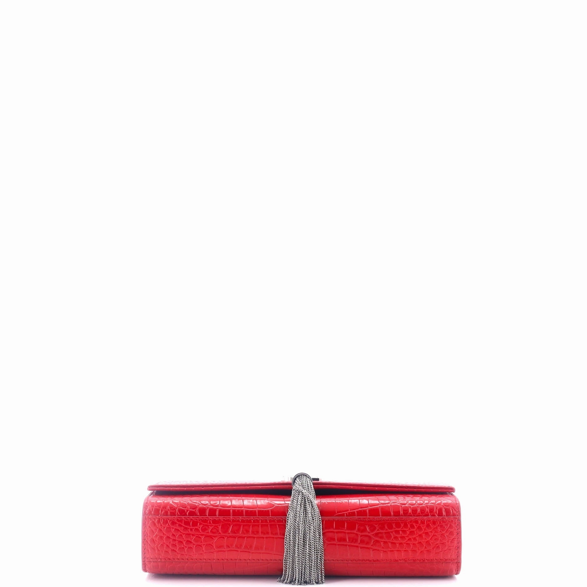 Classic Monogram Tassel Crossbody Bag Crocodile Embossed Leather Medium