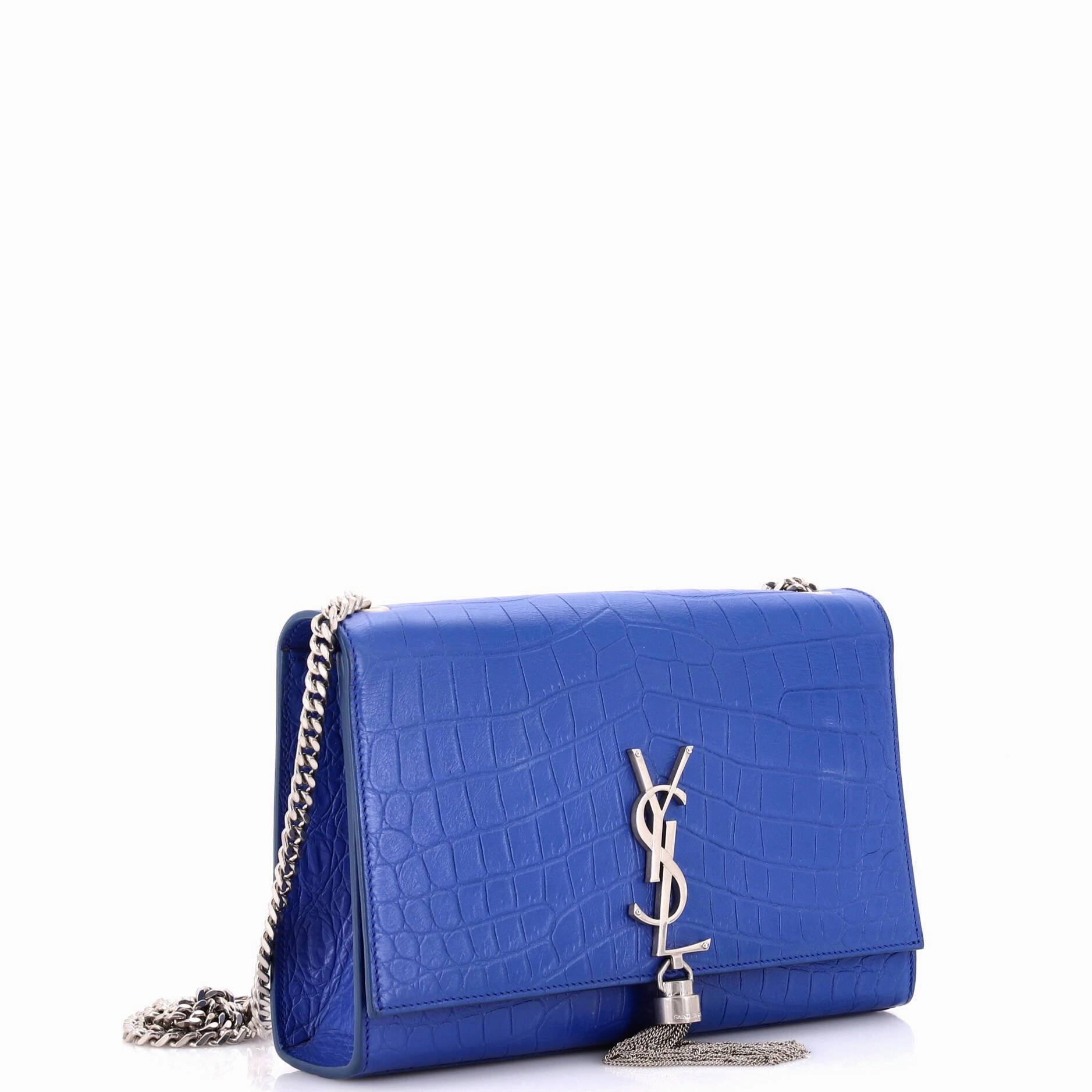 Classic Monogram Tassel Crossbody Bag Crocodile Embossed Leather Medium