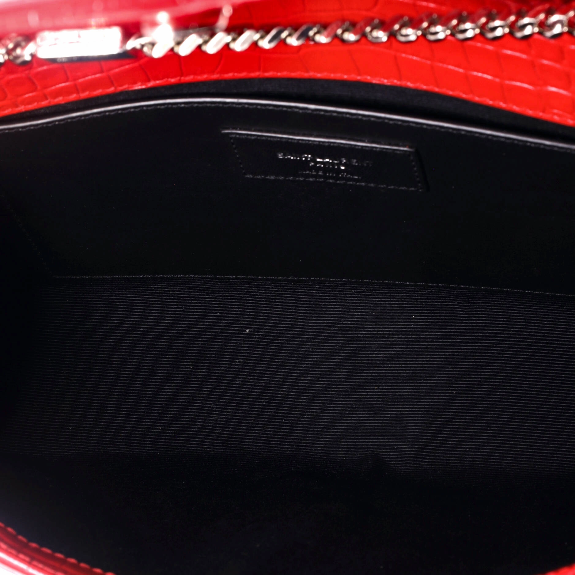 Classic Monogram Tassel Crossbody Bag Crocodile Embossed Leather Medium