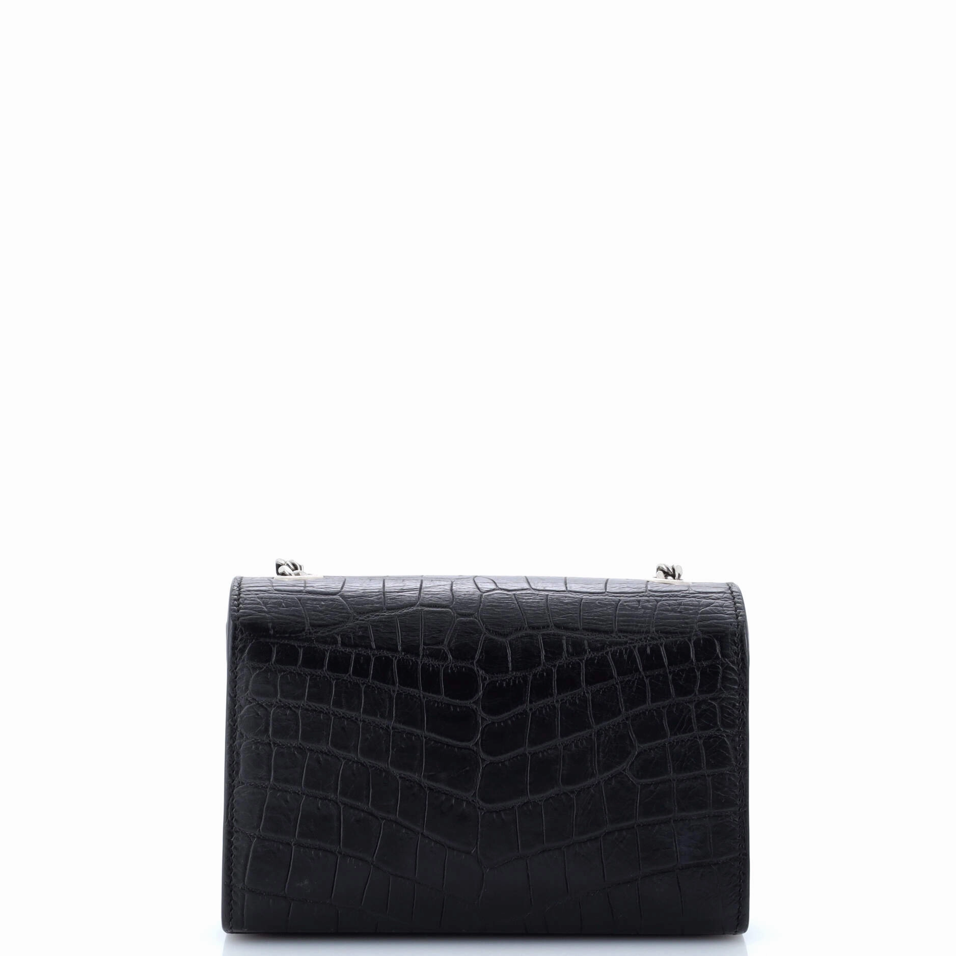 Classic Monogram Tassel Crossbody Bag Crocodile Embossed Leather Small