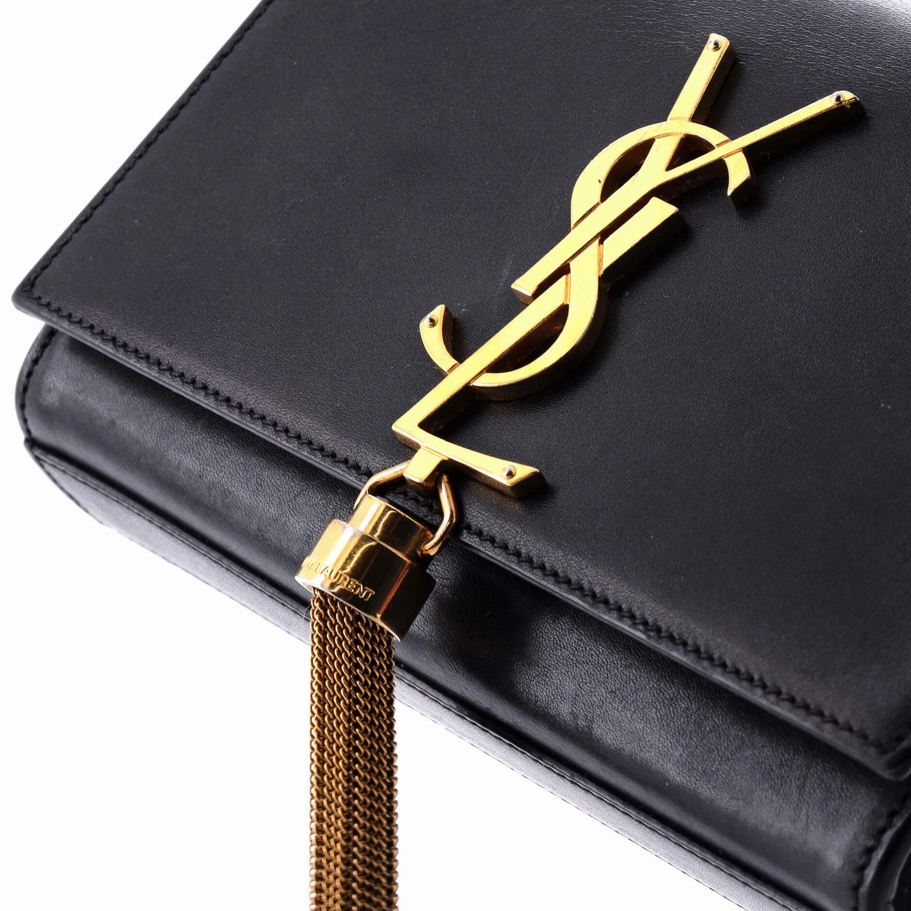 Classic Monogram Tassel Crossbody Bag Leather Small