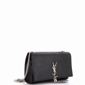 Classic Monogram Tassel Crossbody Bag Python Embossed Leather Medium