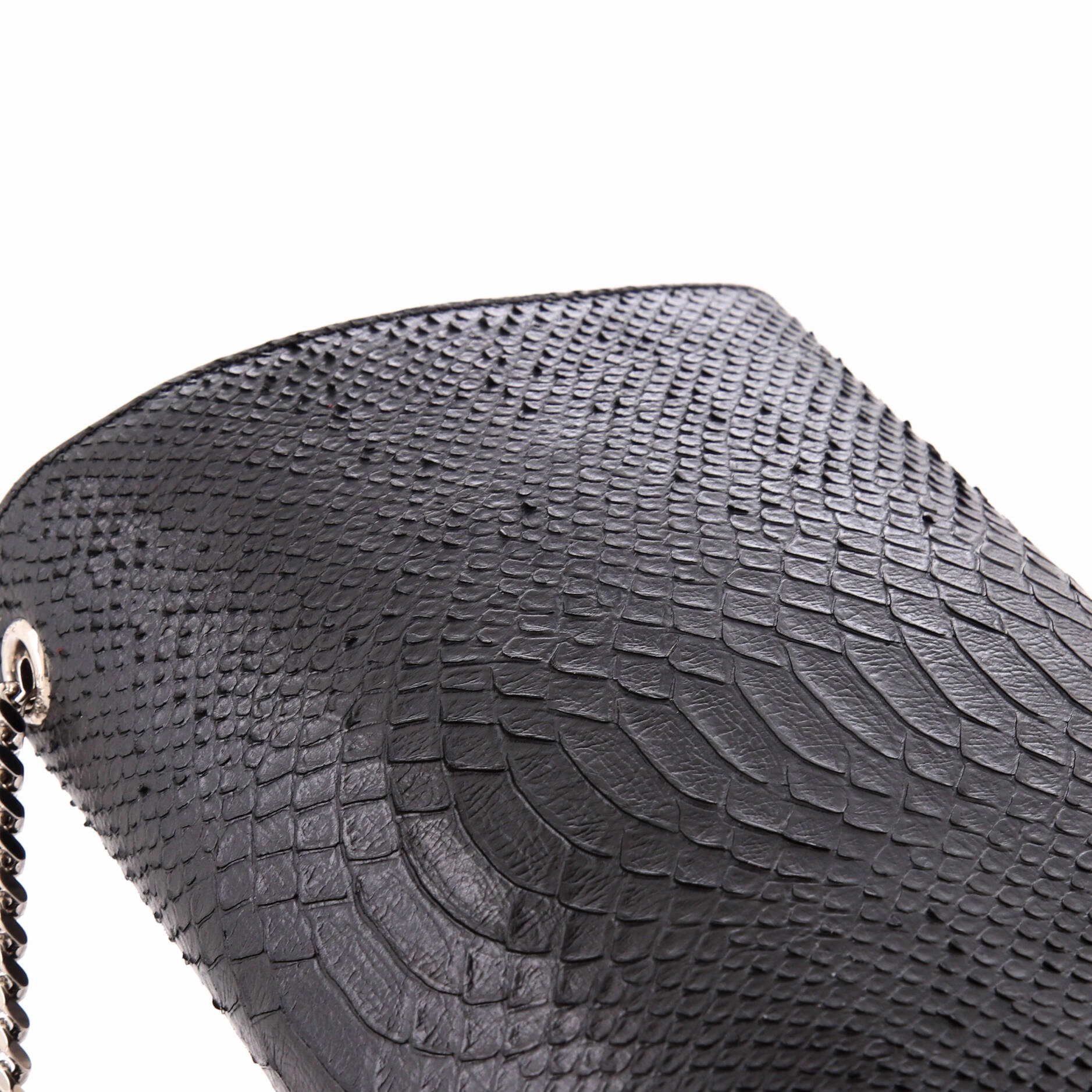 Classic Monogram Tassel Crossbody Bag Python Embossed Leather Medium
