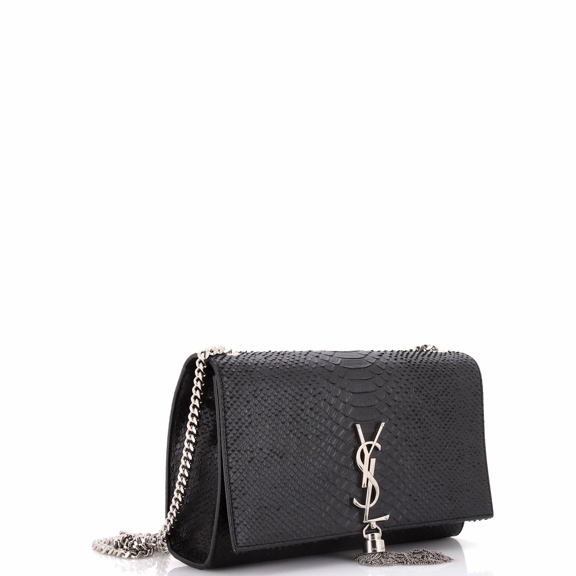 Classic Monogram Tassel Crossbody Bag Python Embossed Leather Medium