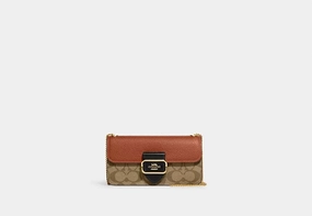 Coach Morgan MINI Crossbody In Colorblock Signautre Canvas bag-Gold Multi