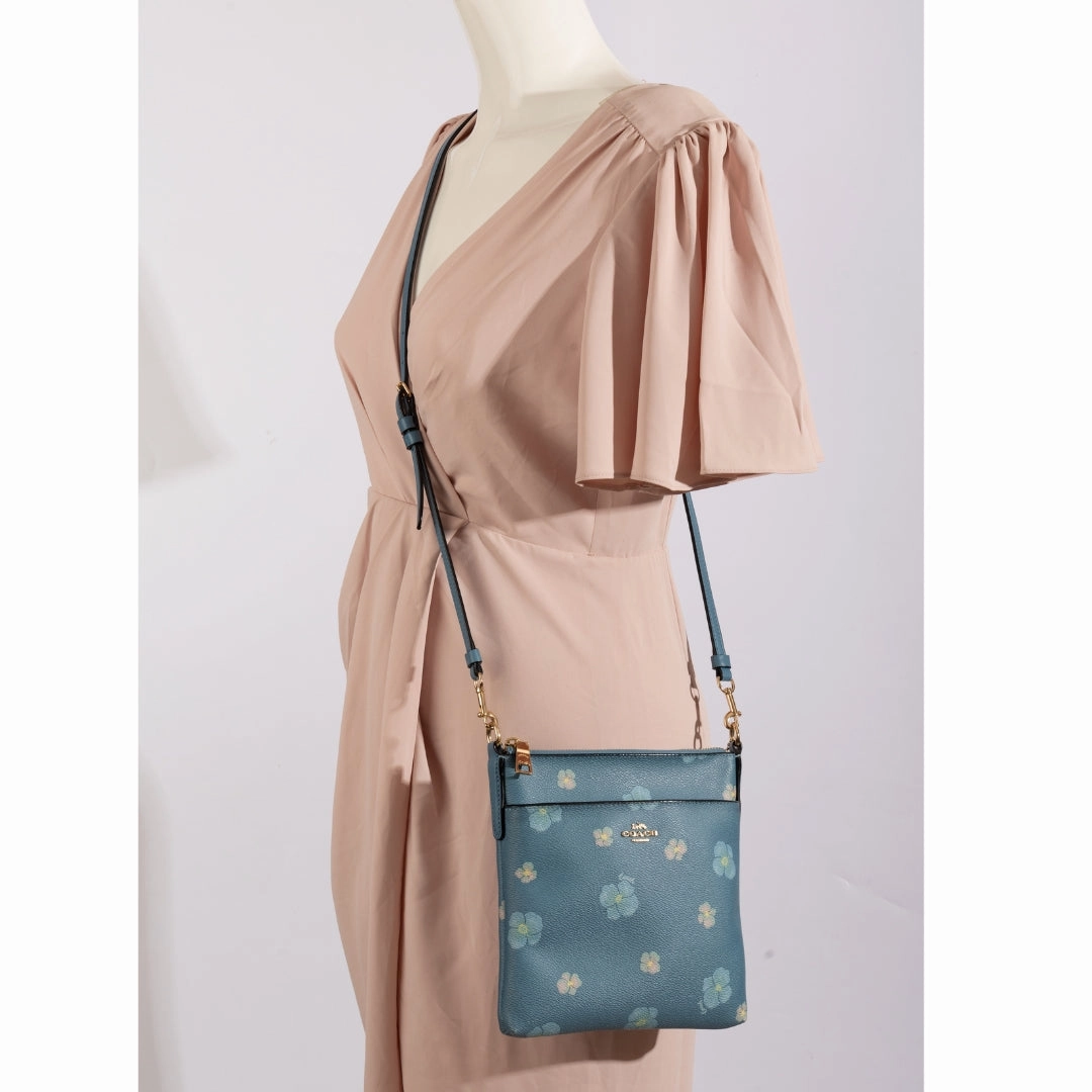 Coach Pansy Print Mini Kitt Crossbody Bag
