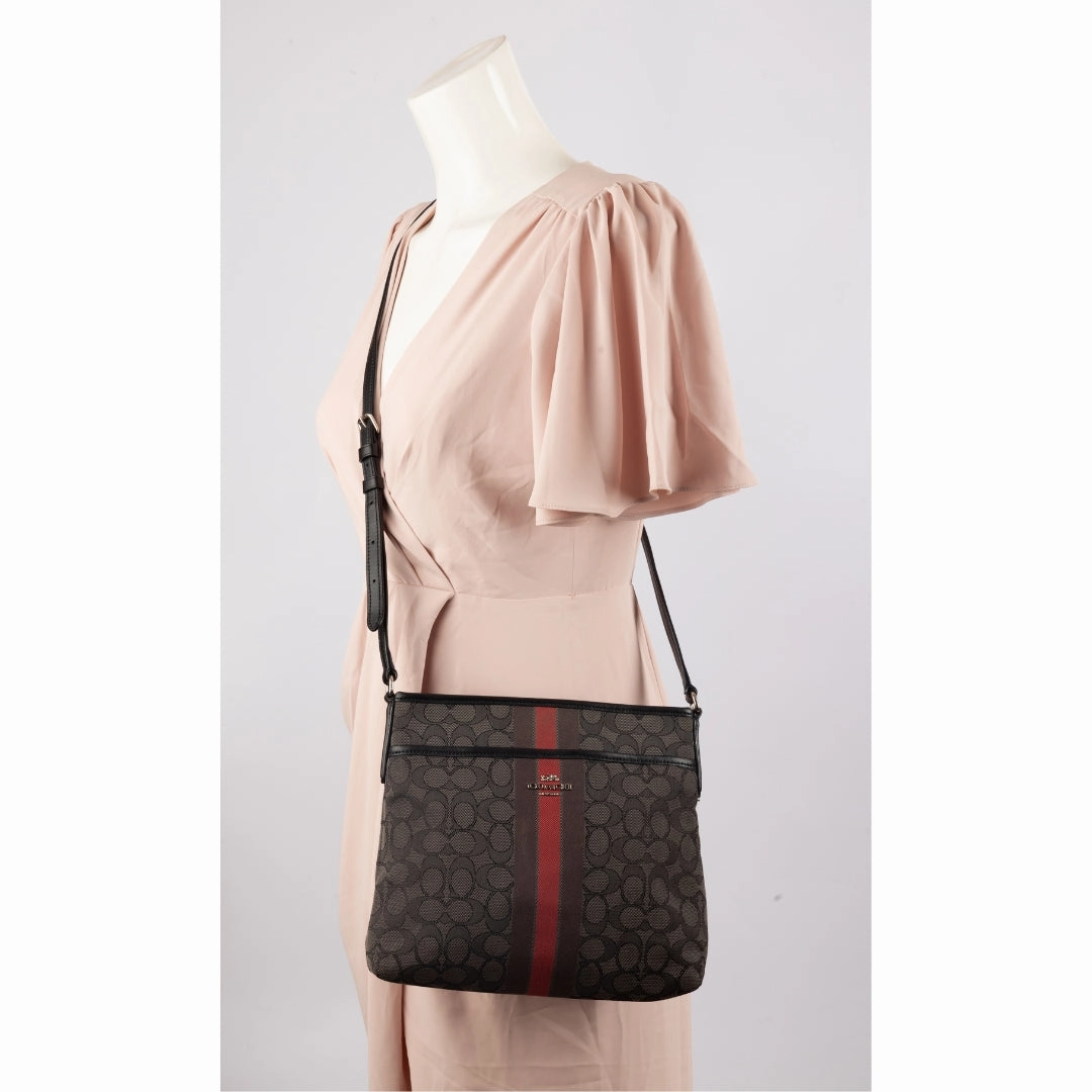 Coach Signature Jacquard Stripe Crossbody Bag
