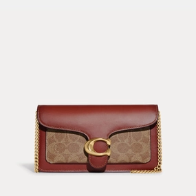 Coach Tabby Chain Clutch in Signature Canvas