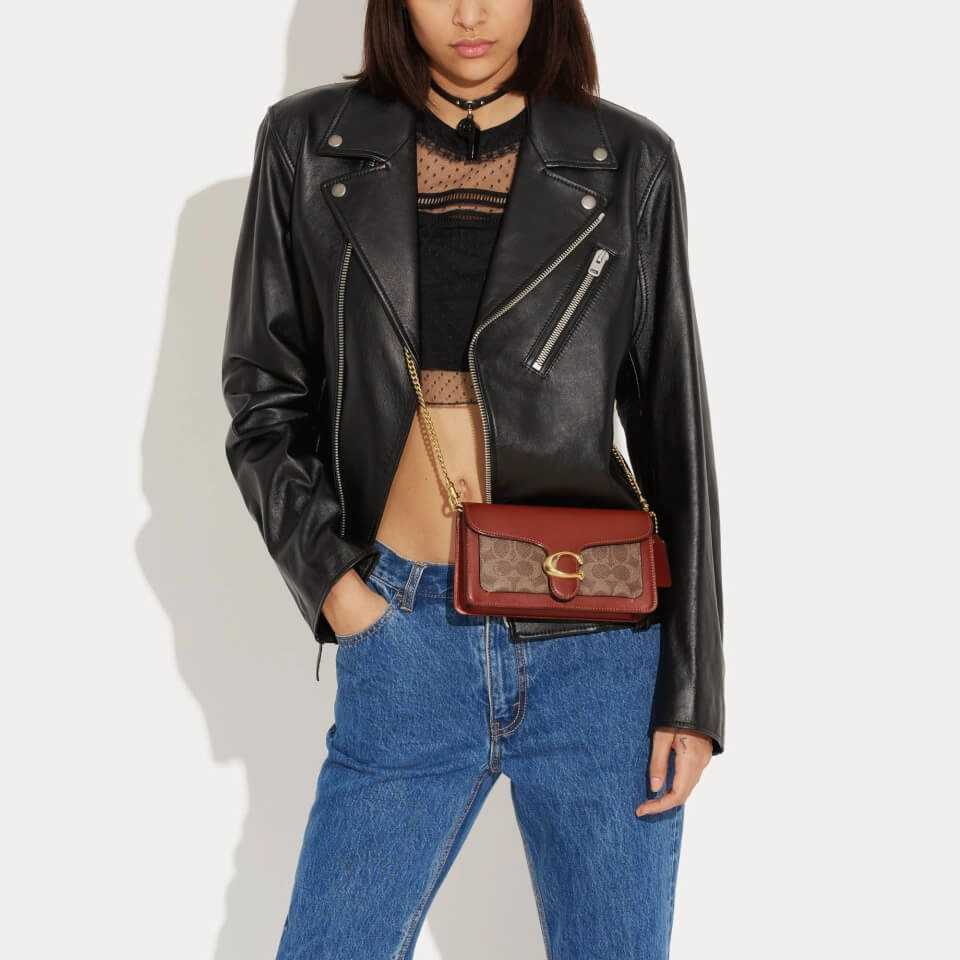Coach Tabby Chain Clutch in Signature Canvas