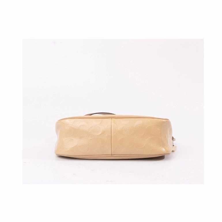 Coach Top Handle Pouch In Signature Debossed Patent Leather