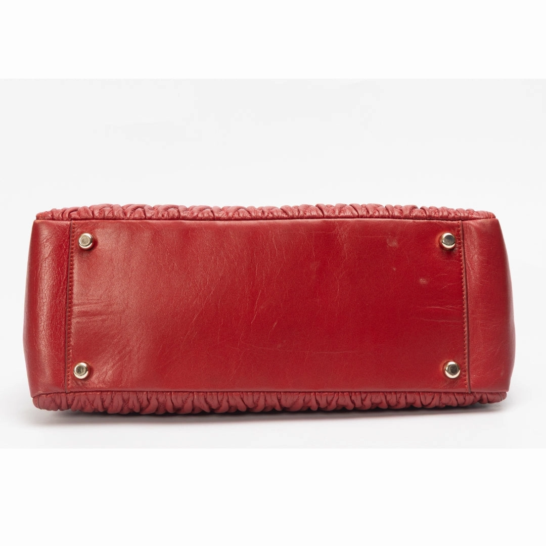 Coach Twisted Gathered Leather Morgan Satchel
