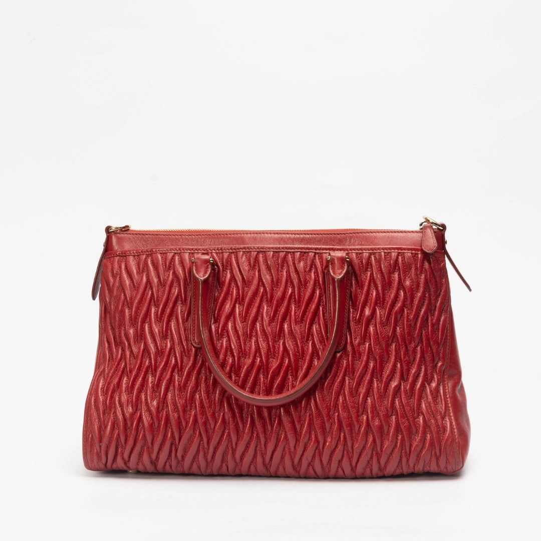 Coach Twisted Gathered Leather Morgan Satchel