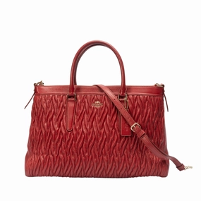 Coach Twisted Gathered Leather Morgan Satchel