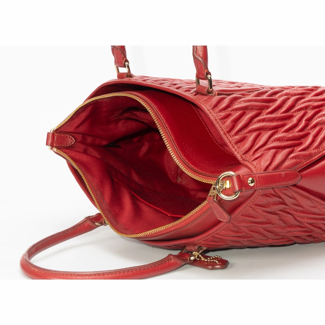 Coach Twisted Gathered Leather Morgan Satchel