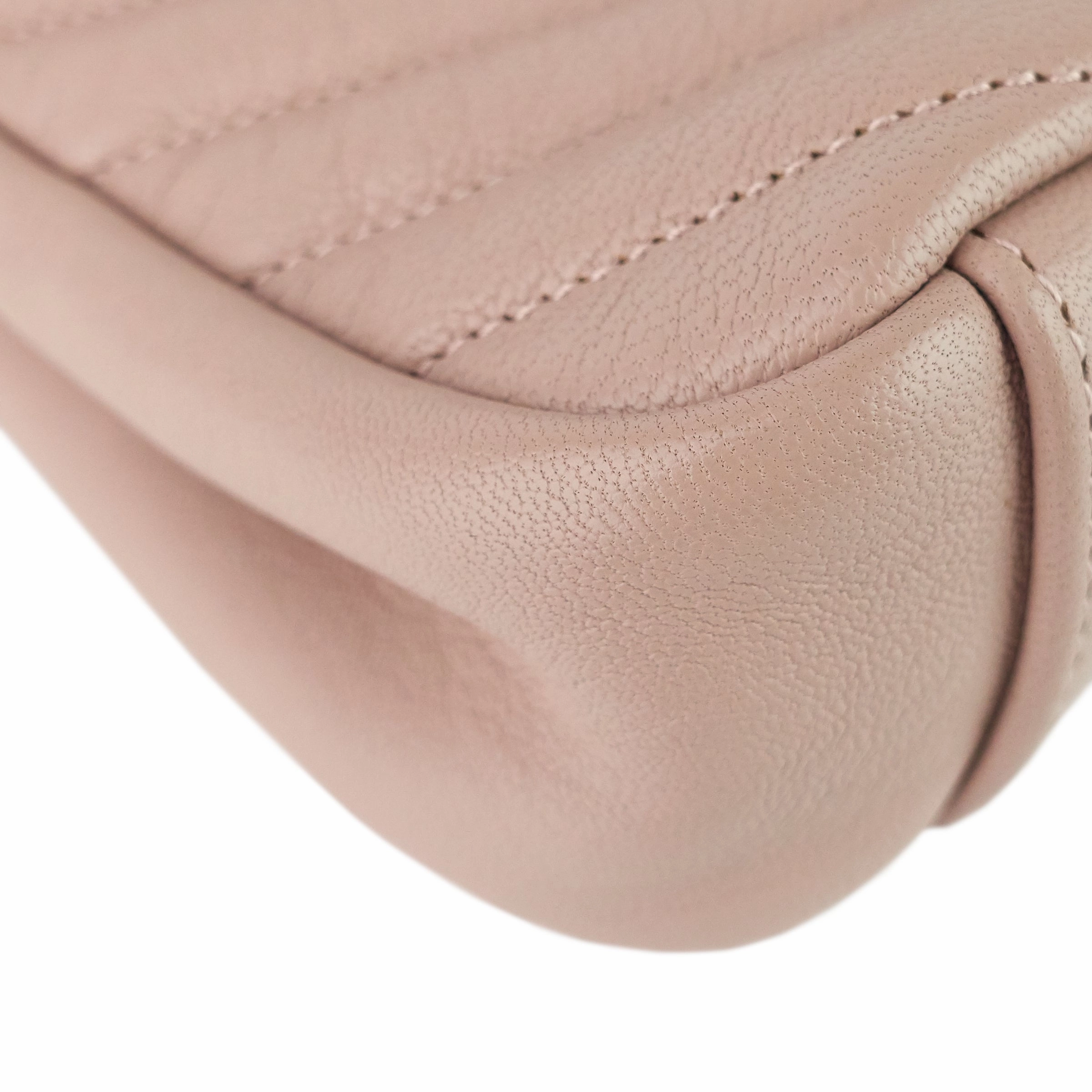 College Medium Chain Quilted Lambskin Leather Bag
