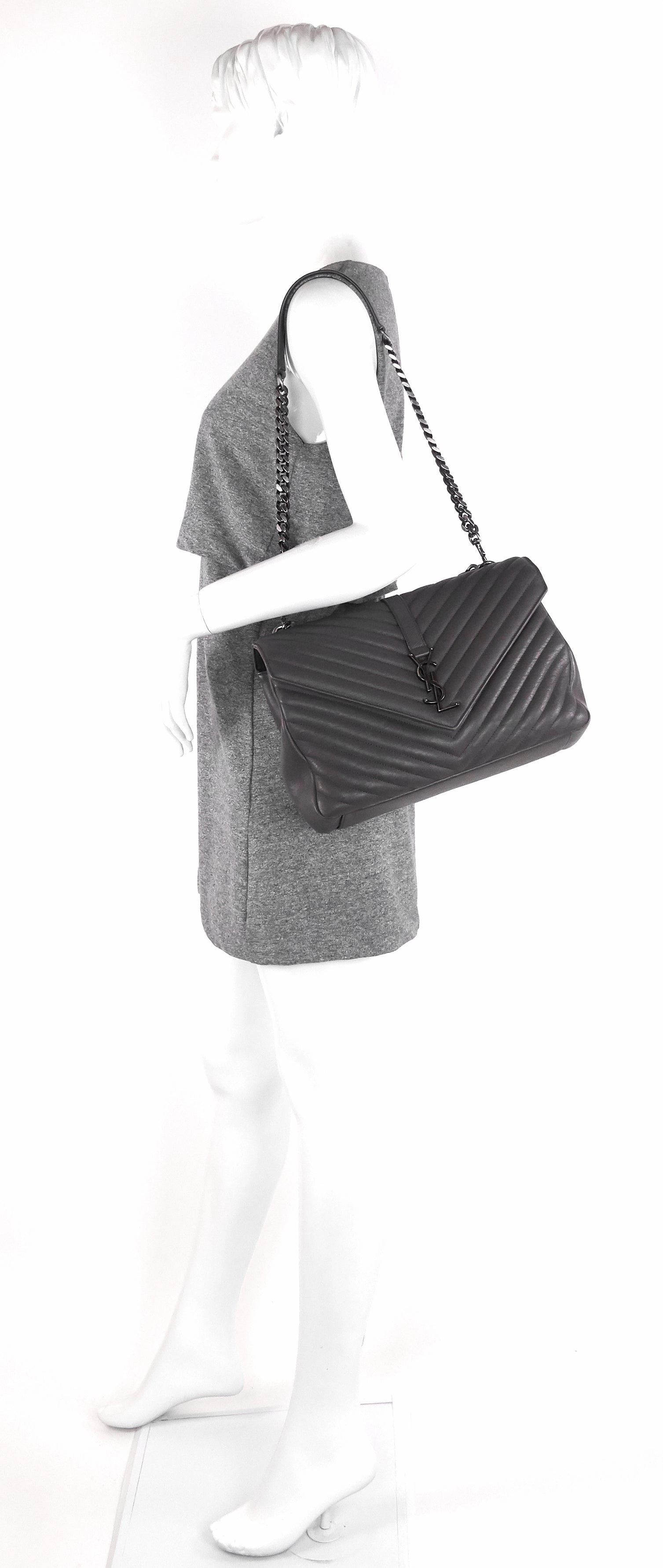 Collge Large Calf Leather Shoulder Bag