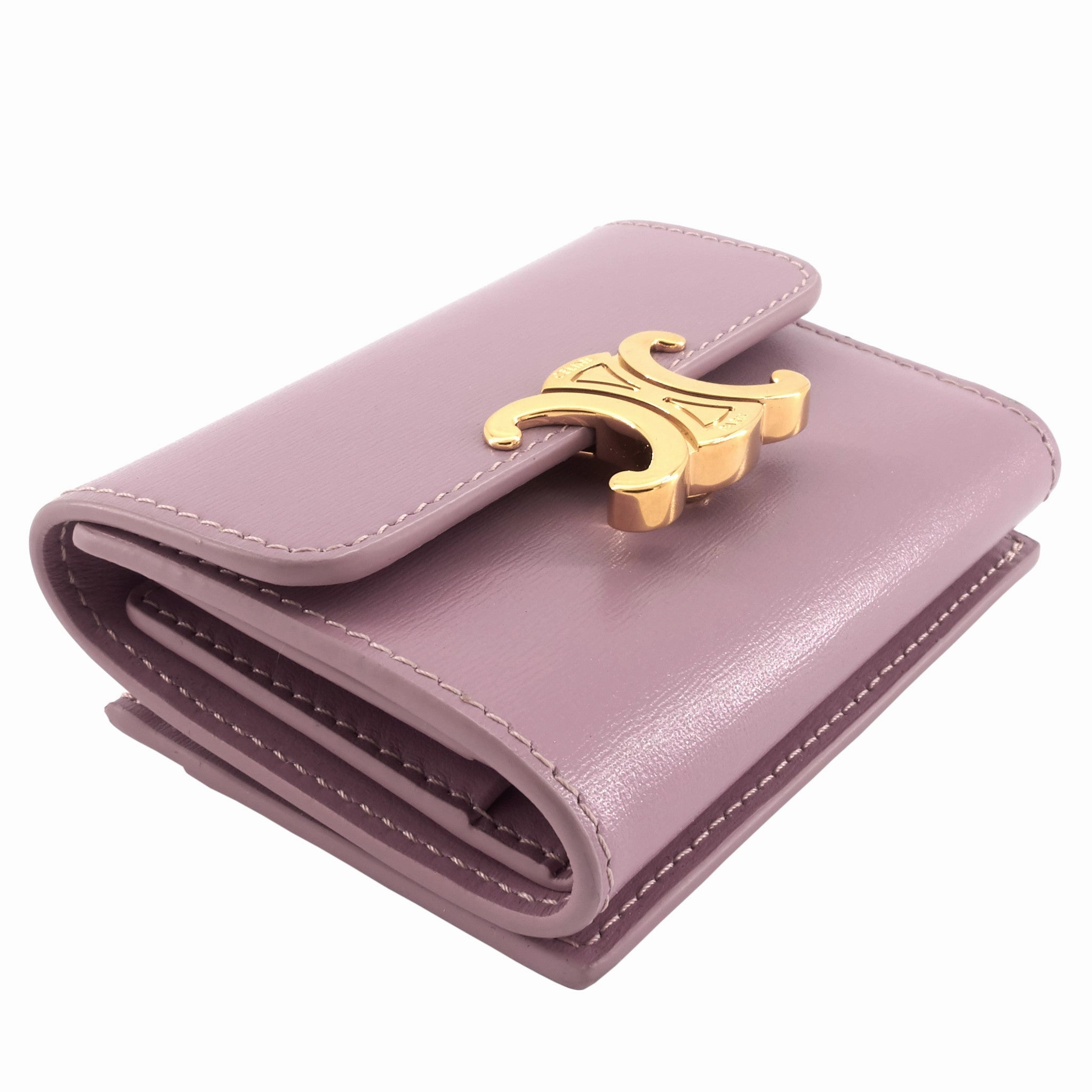 Compact Coin Triomphe Calfskin Leather Wallet