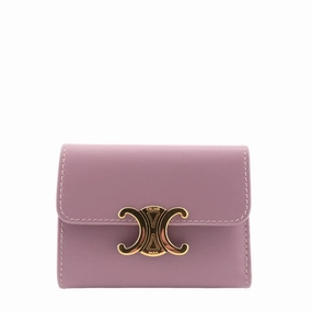 Compact Coin Triomphe Calfskin Leather Wallet