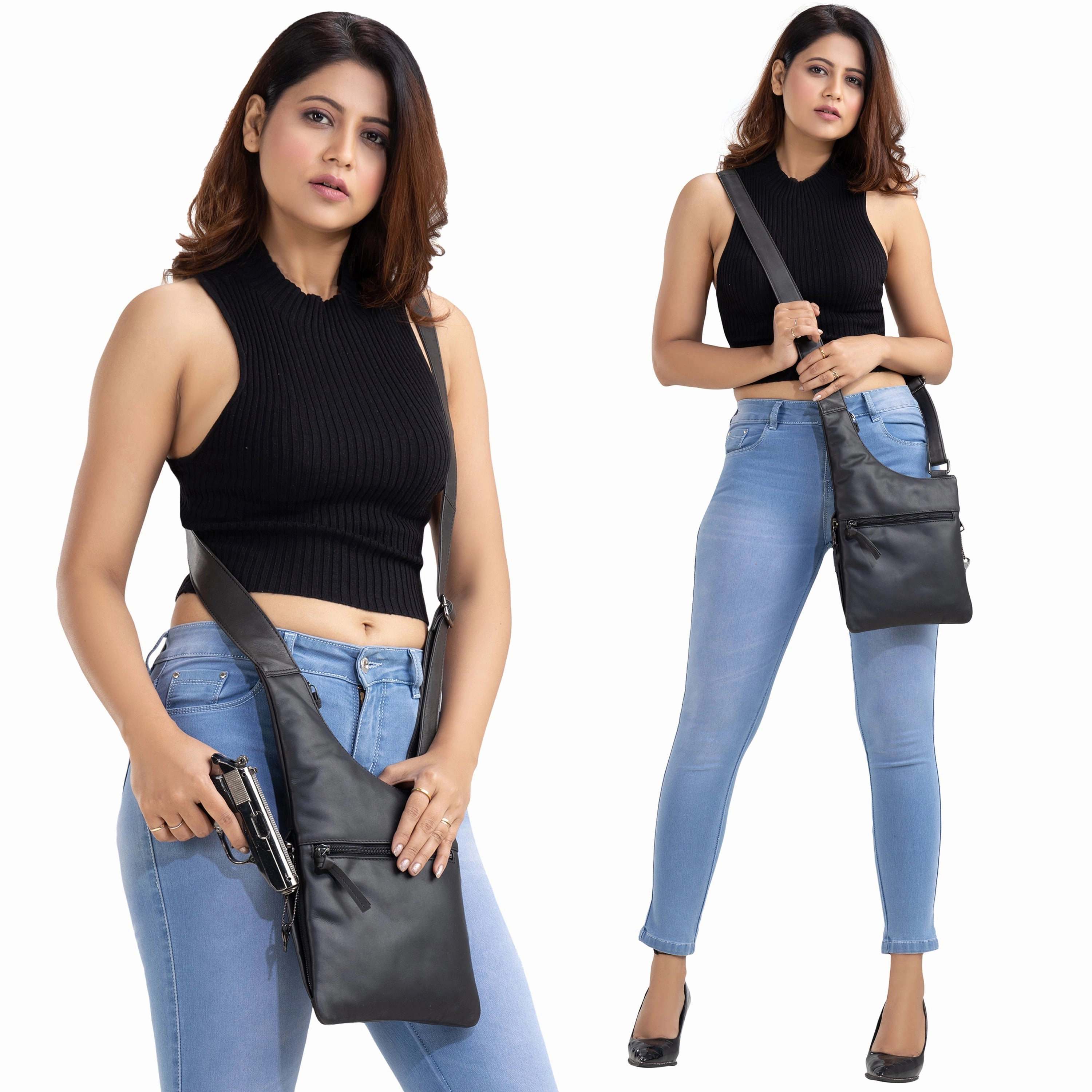 Concealed Carry Unisex Remi Crossbody Purse by Lady Conceal