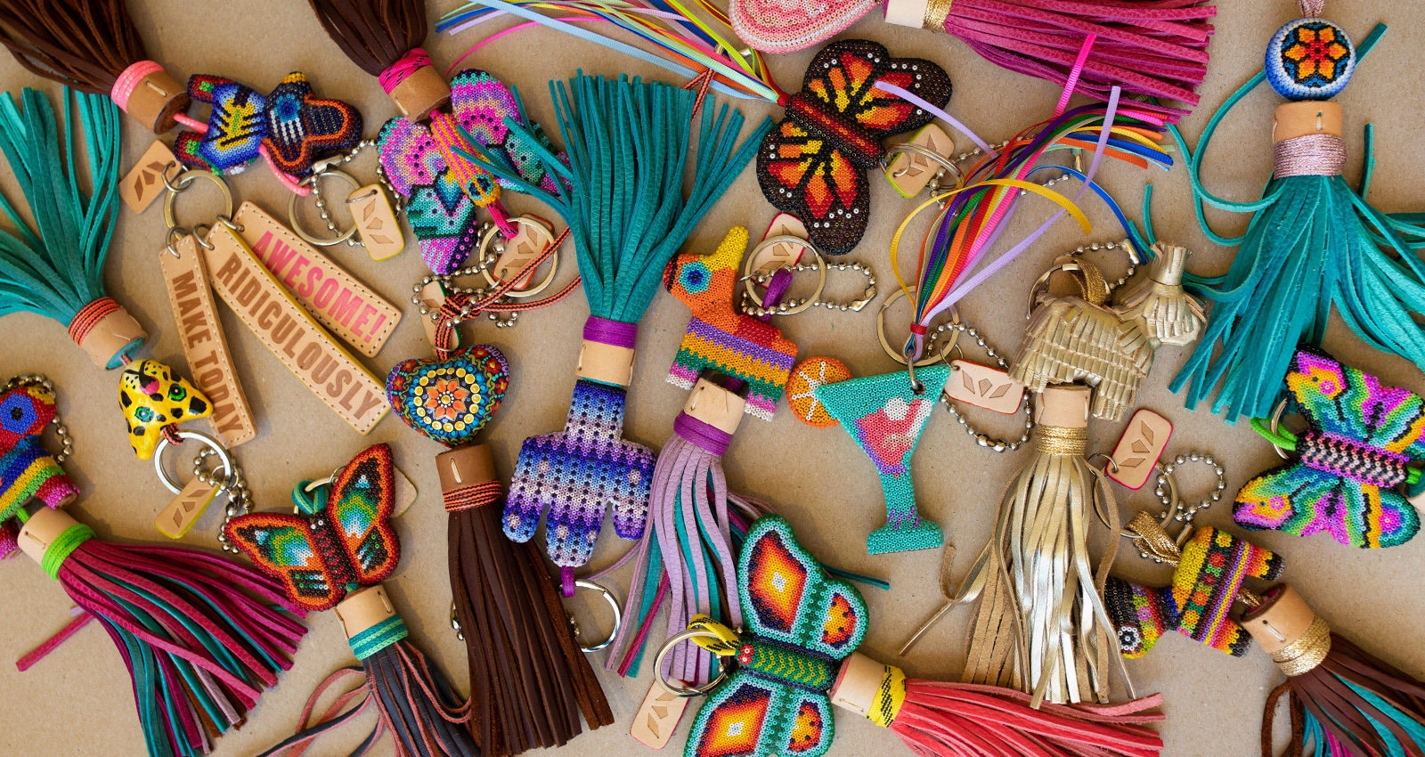 Consuela | Bonita Donkey with Himalayan Fringe Chaquira Hand Beaded Bag Charm