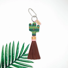 Consuela | Shakira Cactus with Himalayan Fringe Chaquira Hand Beaded Bag Charm