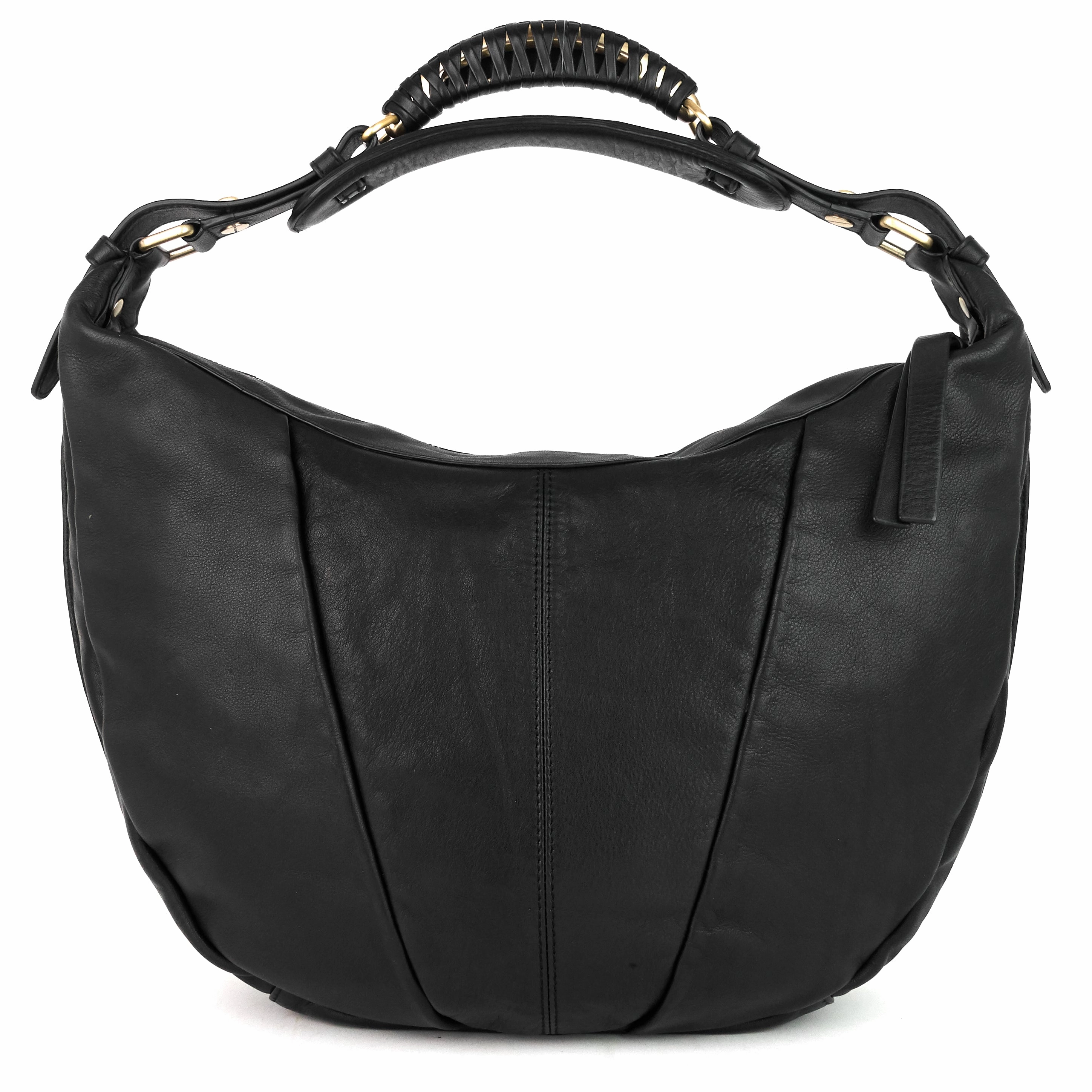 Convertible Zip Small Leather Hobo Bag