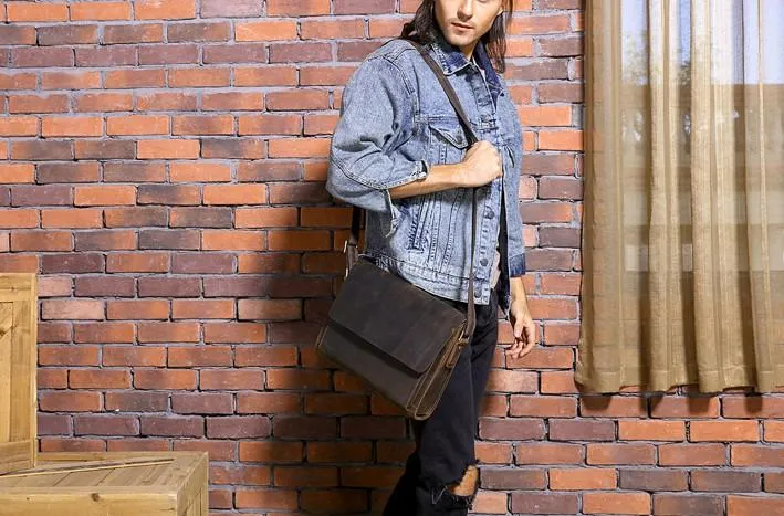 Cool Brown Vintage Leather Mens Messengers Bag Shoulder Bag for Men