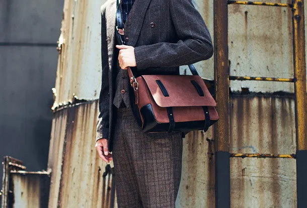 Cool Leather Mens Messenger Bag Shoulder Bag Travel Messenger Bags