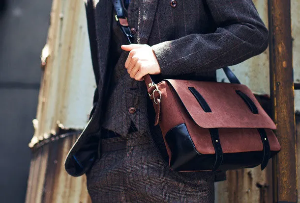 Cool Leather Mens Messenger Bag Shoulder Bag Travel Messenger Bags