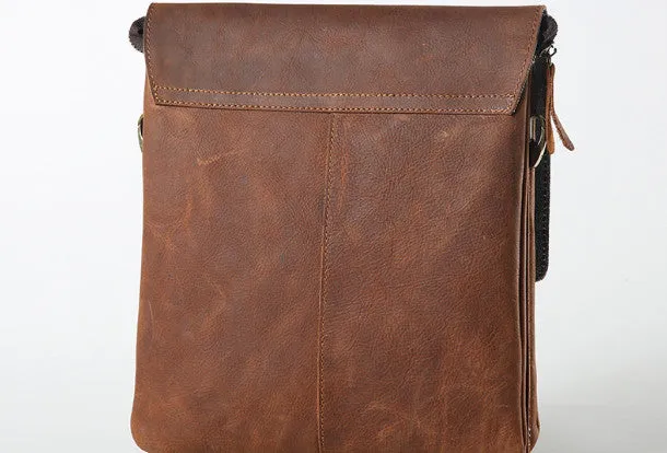 Cool leather mens messenger bag vintage shoulder laptop bag for men