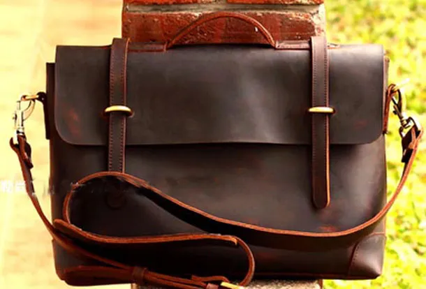 Cool Leather Mens Messenger Bag Work Bag Shoulder Bag for men