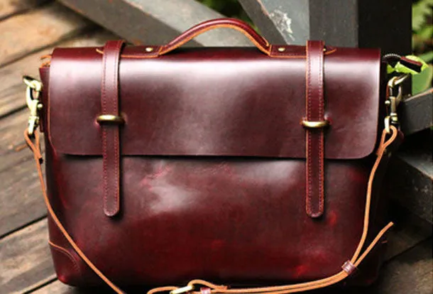 Cool Leather Mens Messenger Bag Work Bag Shoulder Bag for men