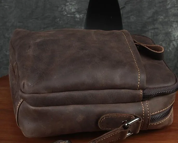 Cool Leather Mens Small Messenger Bag Tablet Side Bag Shoulder Bags For Men