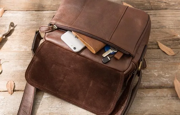 Cool Leather Small Mens Messenger Bags Small Shoulder Bag for Men