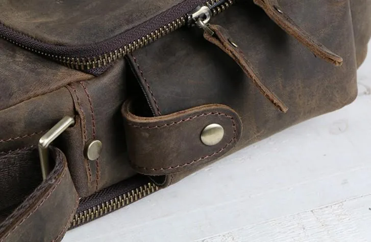 Cool Leather Vintage Mens Messenger Bags Small Shoulder Bags for Men
