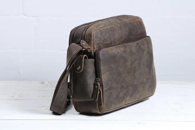 Cool Leather Vintage Mens Messenger Bags Small Shoulder Bags for Men