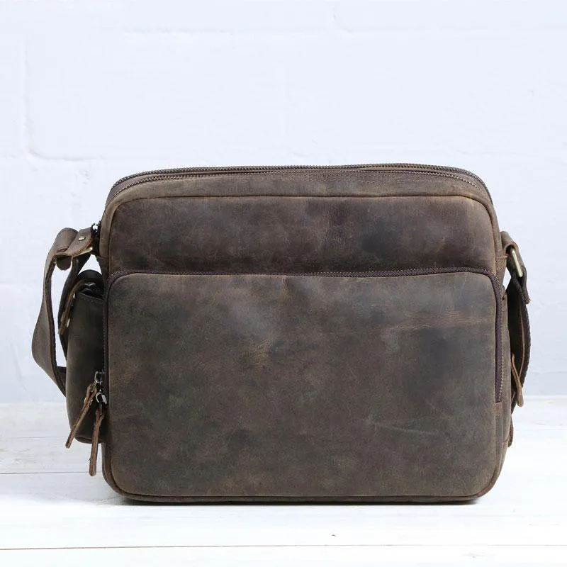 Cool Leather Vintage Mens Messenger Bags Small Shoulder Bags for Men