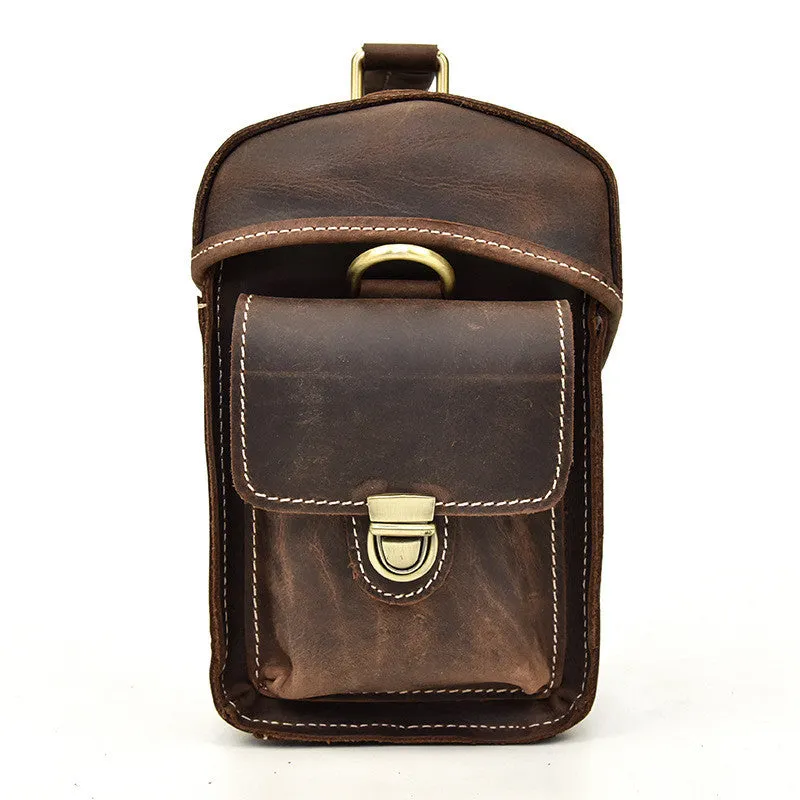 Cool Men Leather Camera Bag Canon Vintage Messenger Shoulder bag For Men