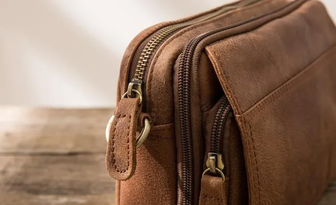 Cool Small Mens Leather Camel Bag Messenger Bags Shoulder Bags  for Men