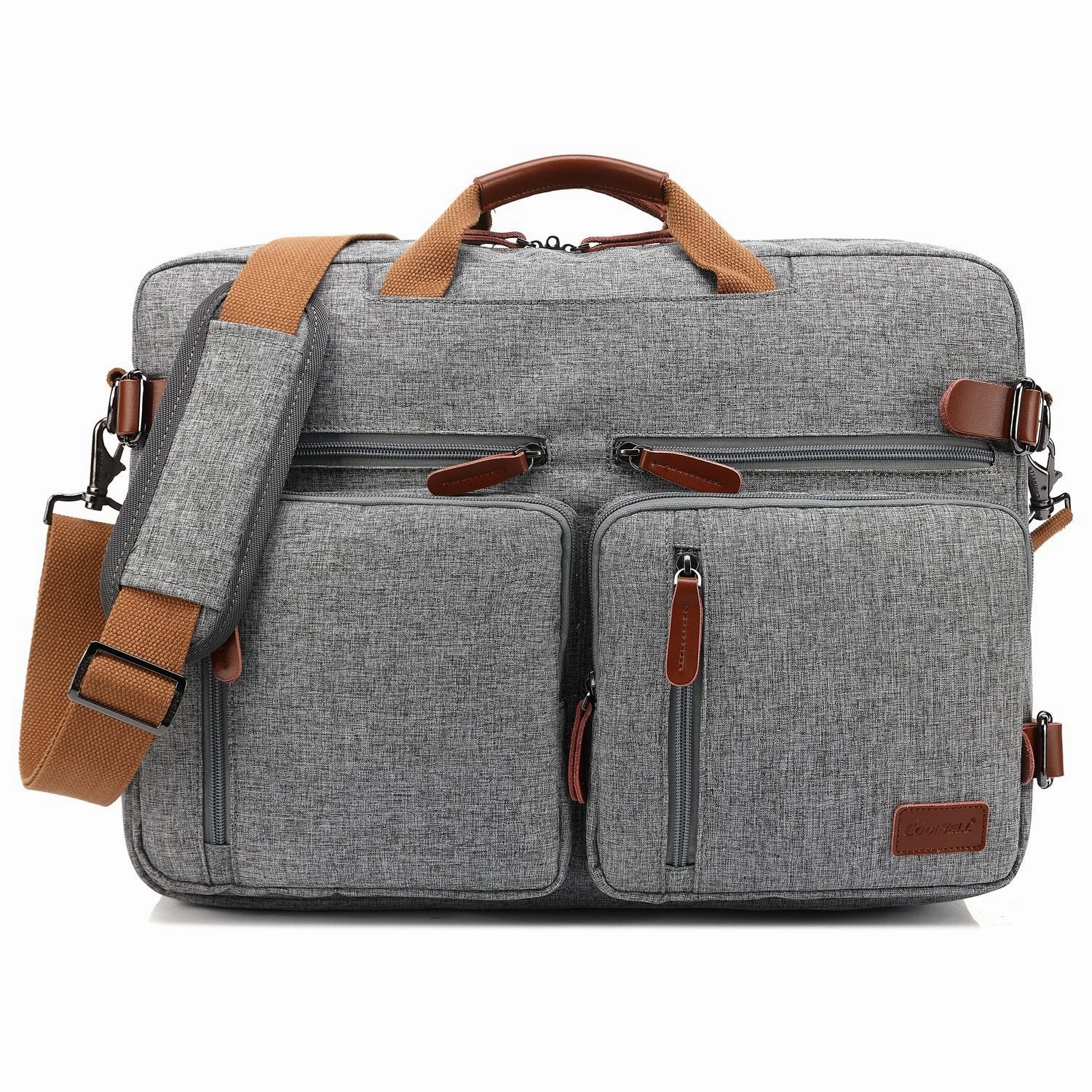 CoolBELL Convertible Backpack Messenger Bag Shoulder Bag Laptop Case Handbag Business Briefcase Multi-Functional Travel Rucksack Fits 15.6 Inch Laptop for Men/Women (Grey)