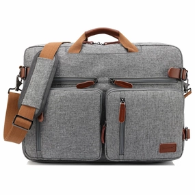 CoolBELL Convertible Backpack Messenger Bag Shoulder Bag Laptop Case Handbag Business Briefcase Multi-Functional Travel Rucksack Fits 15.6 Inch Laptop for Men/Women (Grey)