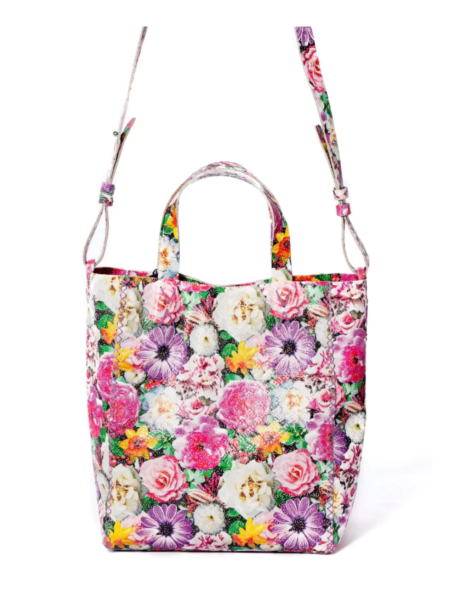 Copacabana Bag - Floral Geometric/embossed Leather